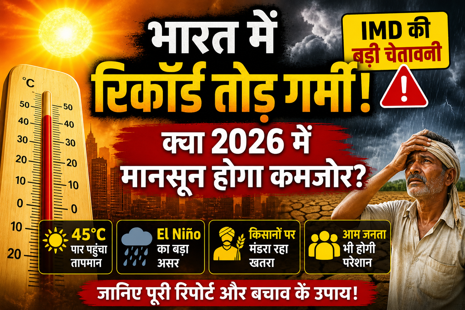 HeatWave |🔥 भारत में रिकॉर्ड तोड़ गर्मी! क्या इस साल मानसून होगा कमजोर? Breaking News